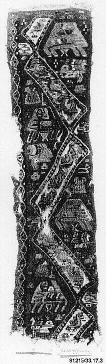 Textile Fragment, Linen, wool; tapestry weave