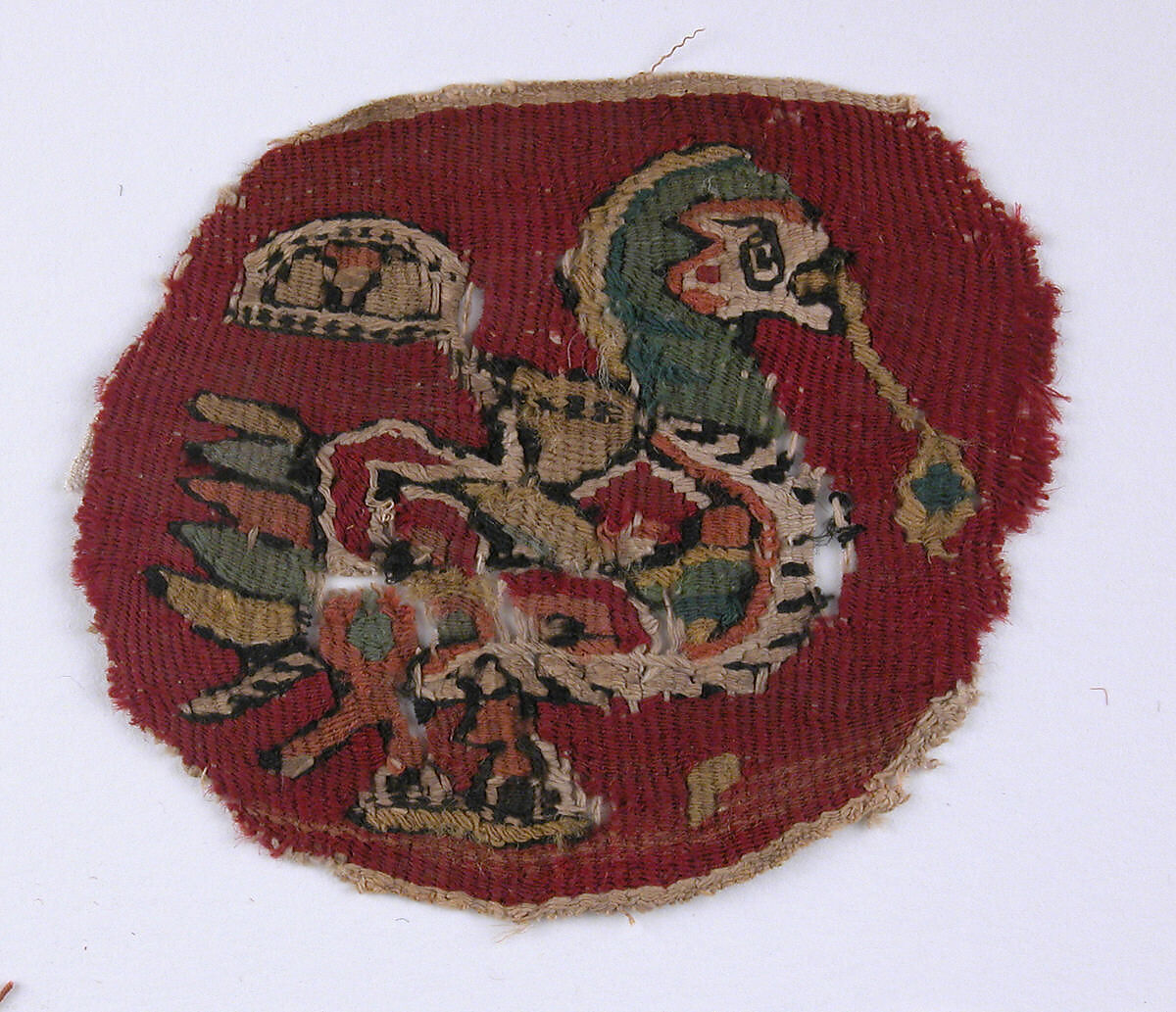 Textile Fragment, Linen, wool; tapestry weave