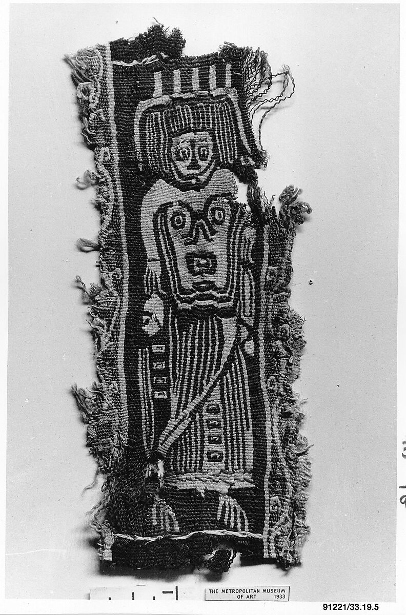 Textile Fragment, Linen, wool; tapestry weave