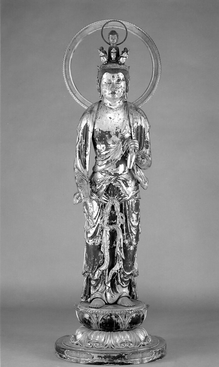 Jūichimen Kannon, the Bodhisattva of Compassion with Eleven Heads (Avalokiteshvara), Wood with lacquer, gold leaf, and metal decoration , Japan