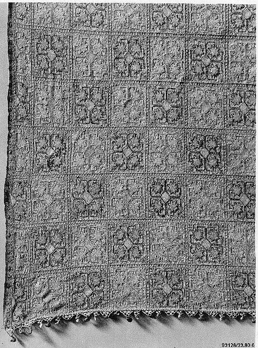 Cover, Linen; embroidered in silk 