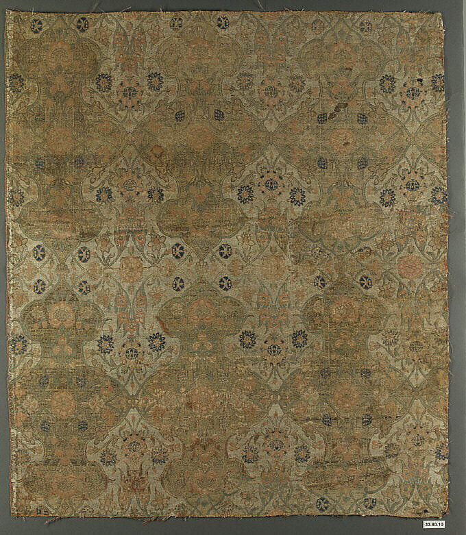 Cover, Silk, metal wrapped thread; lampas 