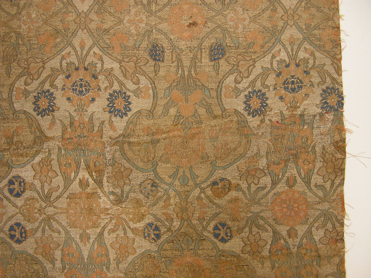 Cover, Silk, metal wrapped thread; lampas