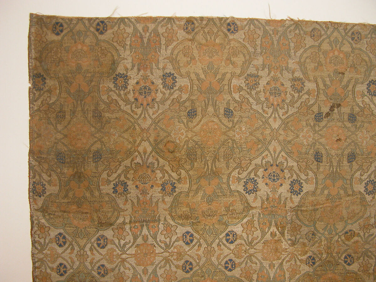 Cover, Silk, metal wrapped thread; lampas