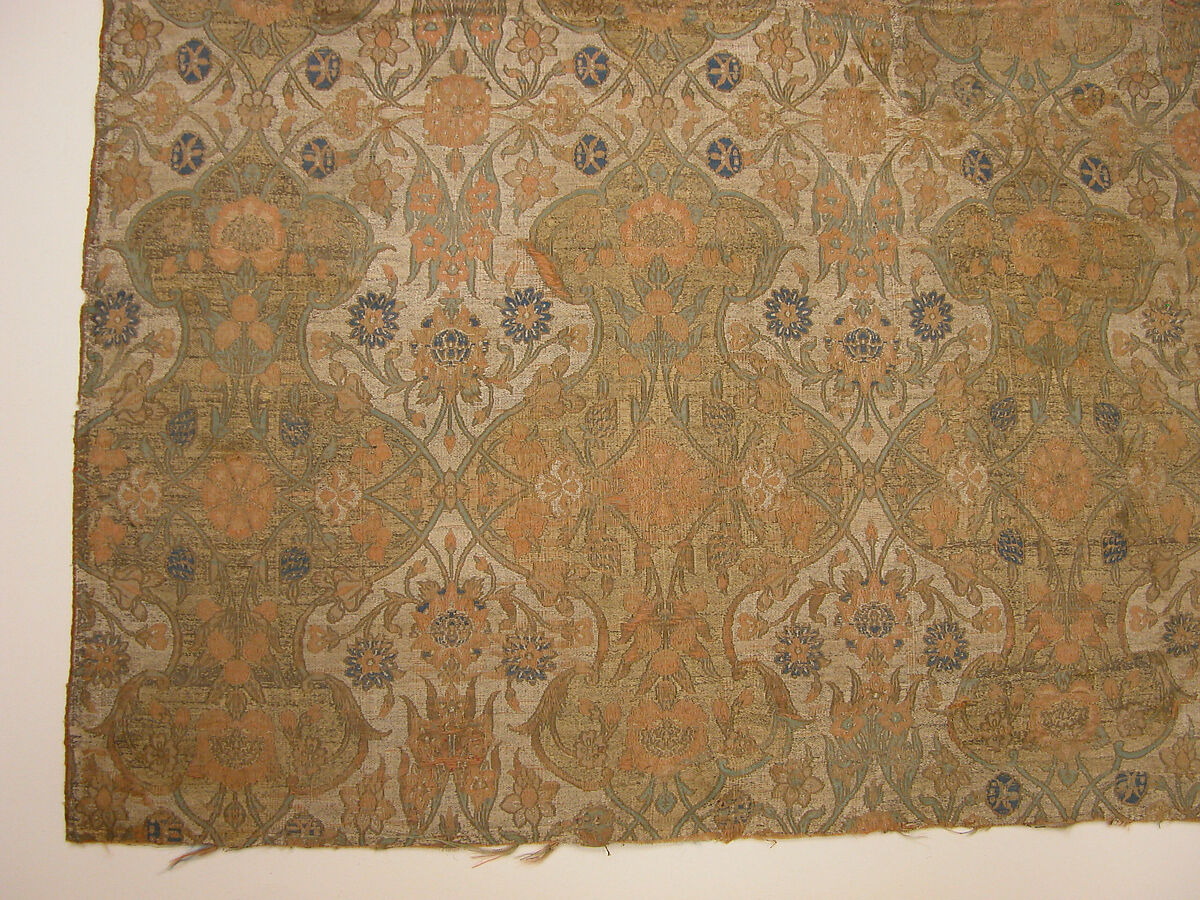 Cover, Silk, metal wrapped thread; lampas
