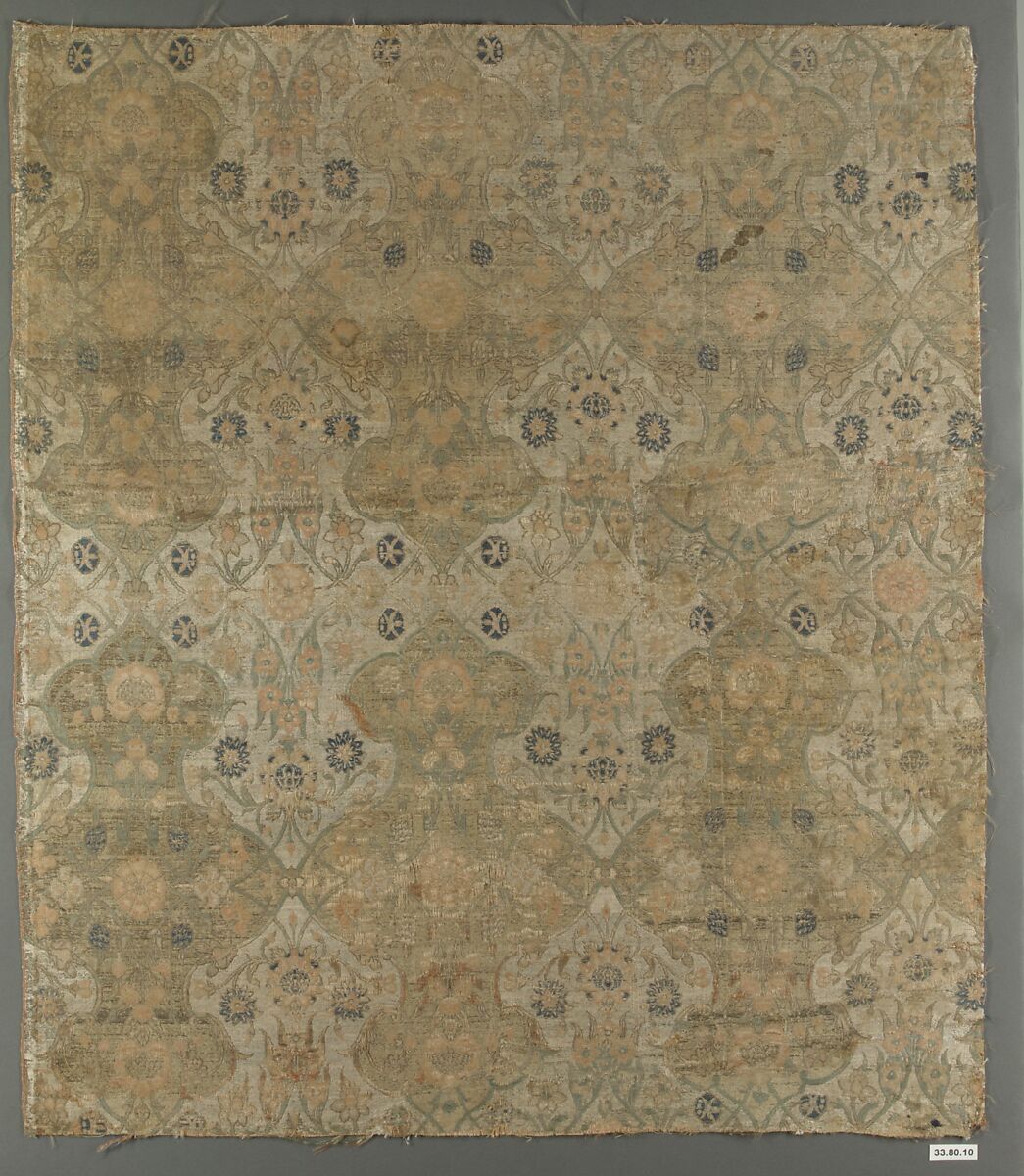 Cover, Silk, metal wrapped thread; lampas