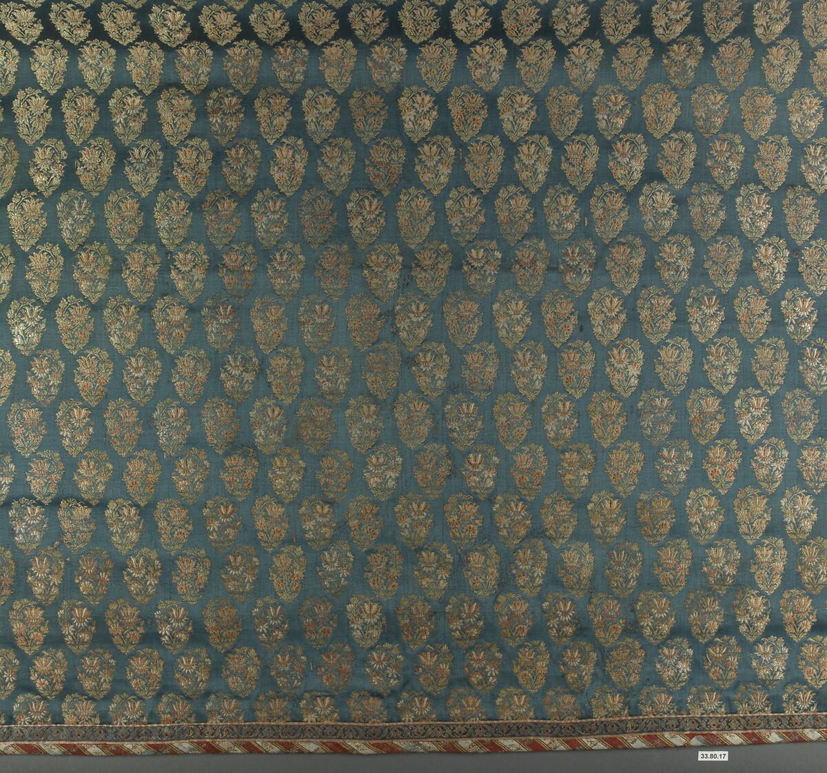 Cover, Silk, metal wrapped thread; woven