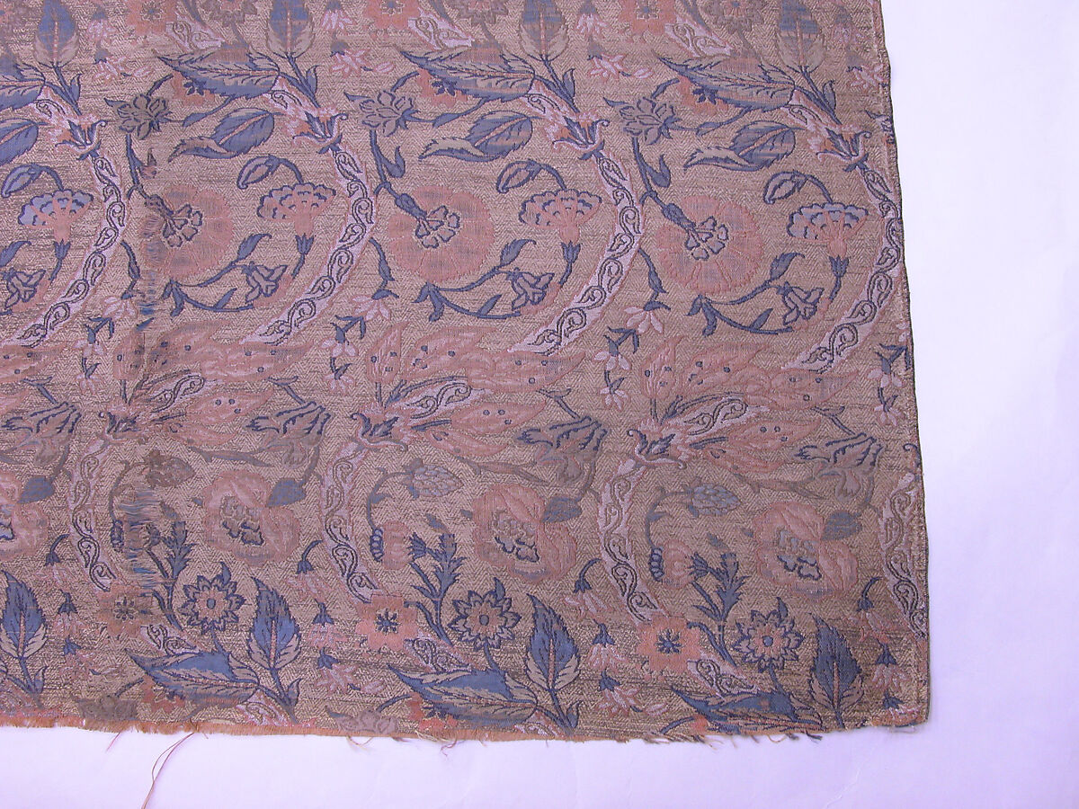 Brocade, Silk, metal wrapped thread; lampas