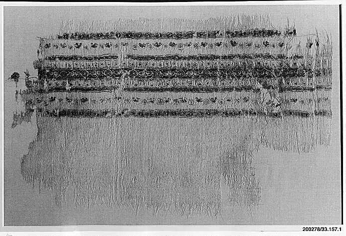 Textile Fragment, Linen and silk; tapestry-woven