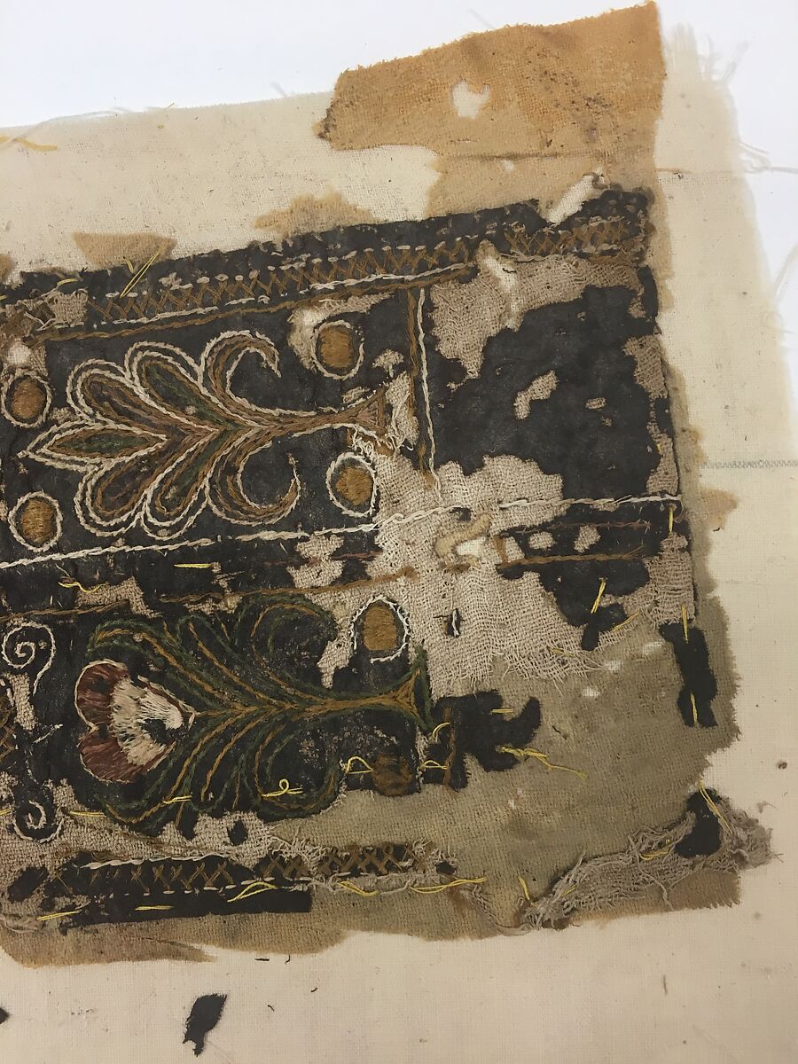 Panel, Wool; embroidered with silk