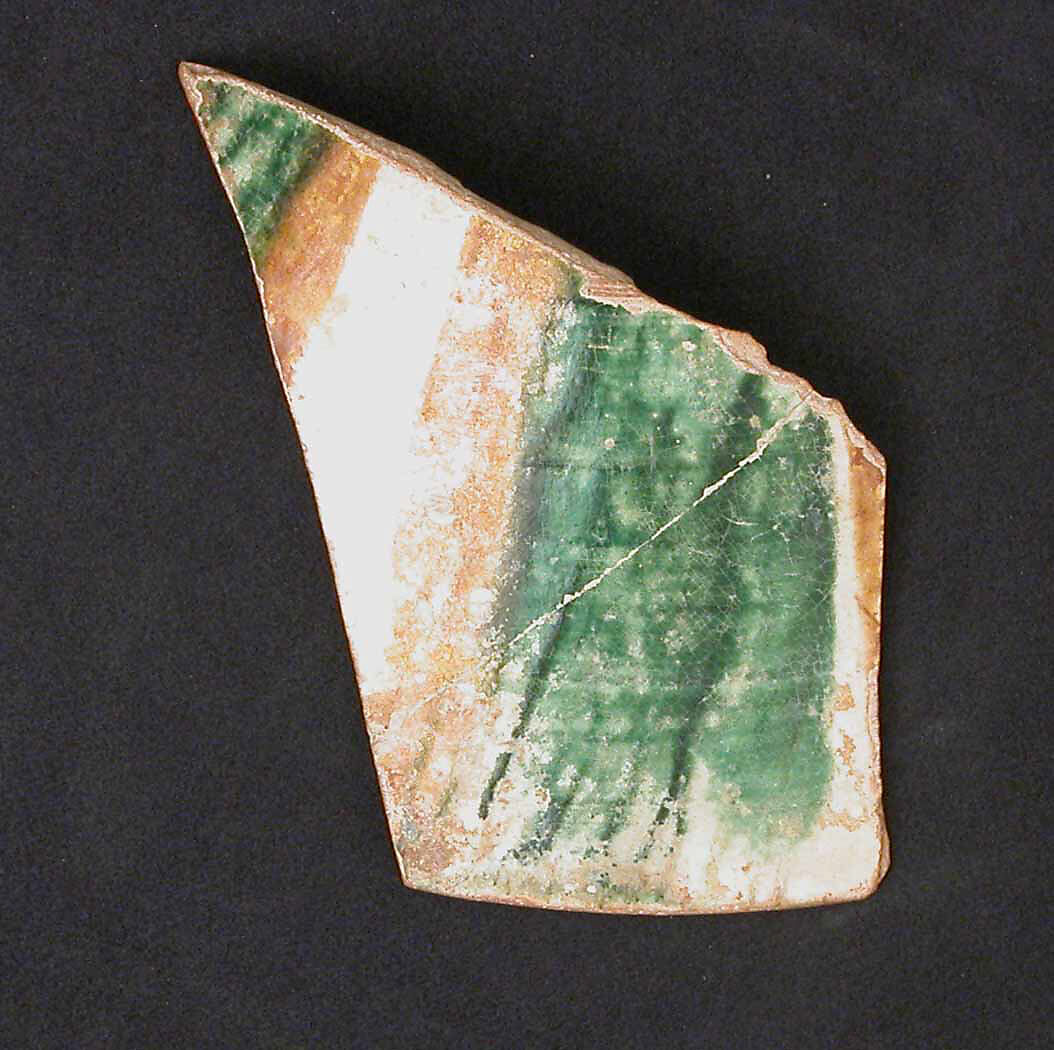 Fragment of a Bowl, Earthenware; glazed