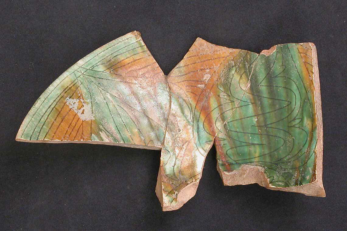 Fragment of a Bowl, Earthenware; glazed 