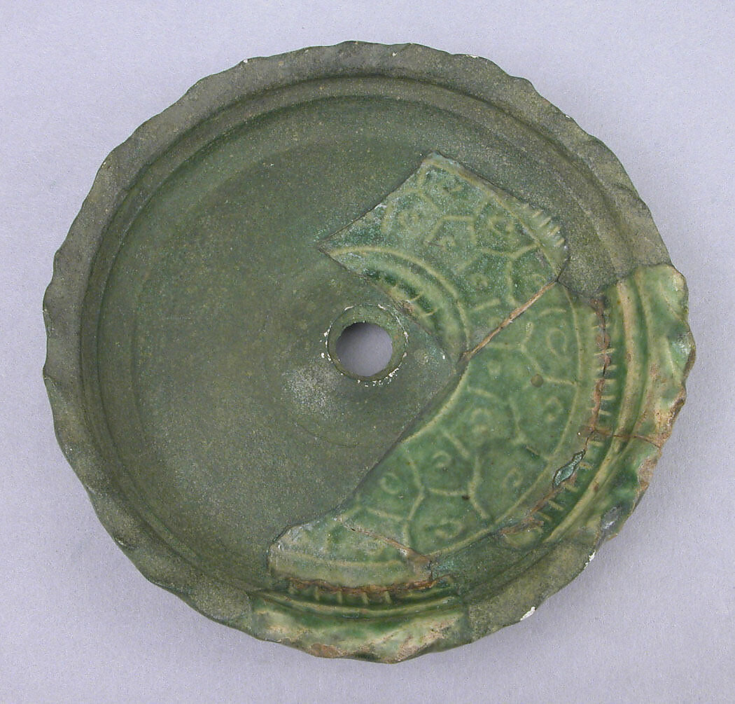 Lid, Earthenware; glazed 