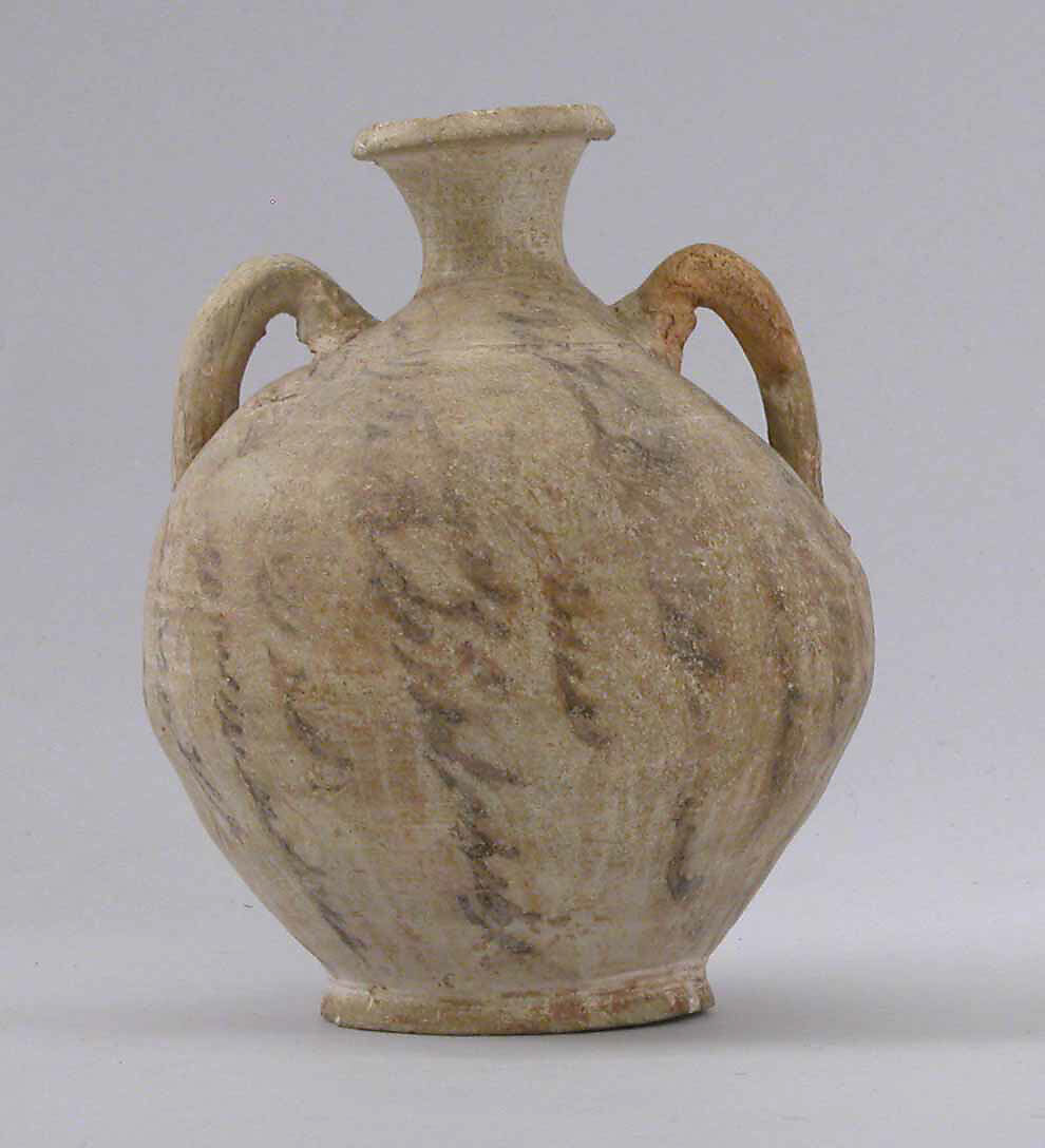Jar with Writing, Earthenware; unglazed, painted 