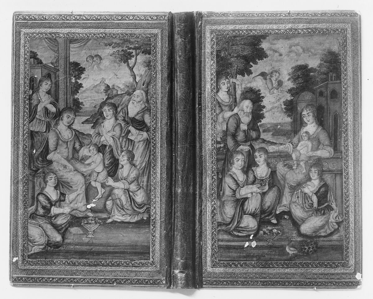 Bookcover with Christian Themes, Pasteboard; painted and lacquered