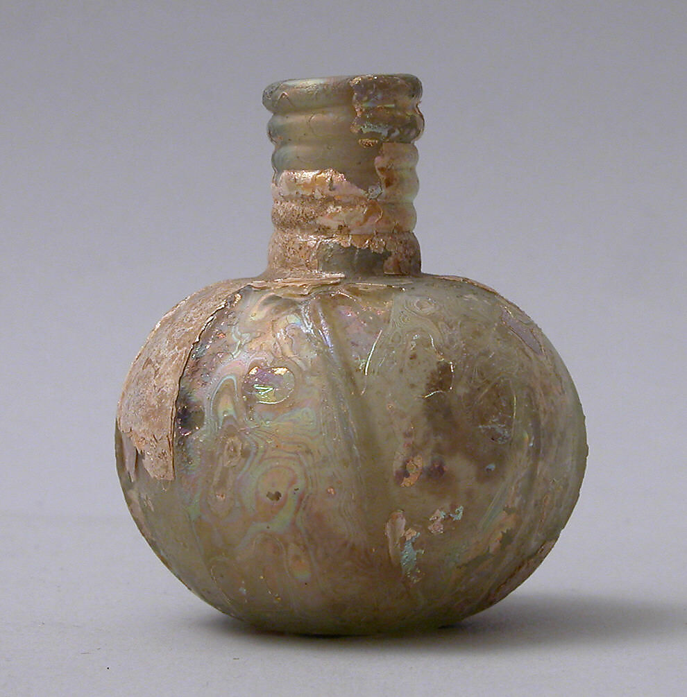 Bottle, Glass; mold blown 