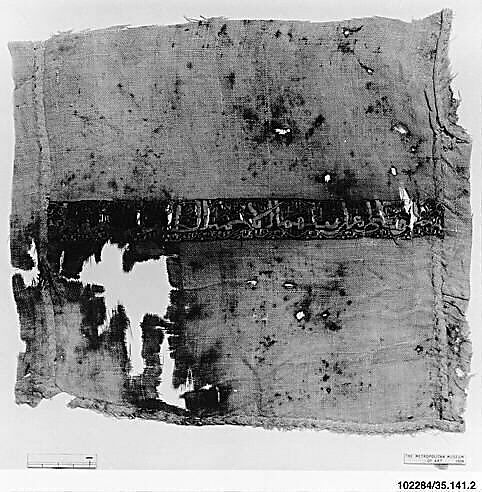Textile Fragment, Linen and silk; tapestry-woven 
