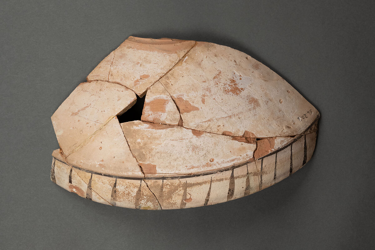 Fragment of a Bowl, Earthenware; white slip, polychrome decoration under transparent glaze