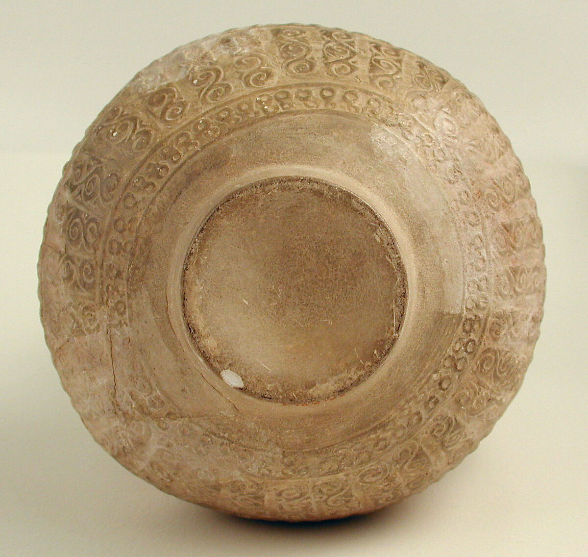 Ewer, Earthenware; molded decoration, unglazed