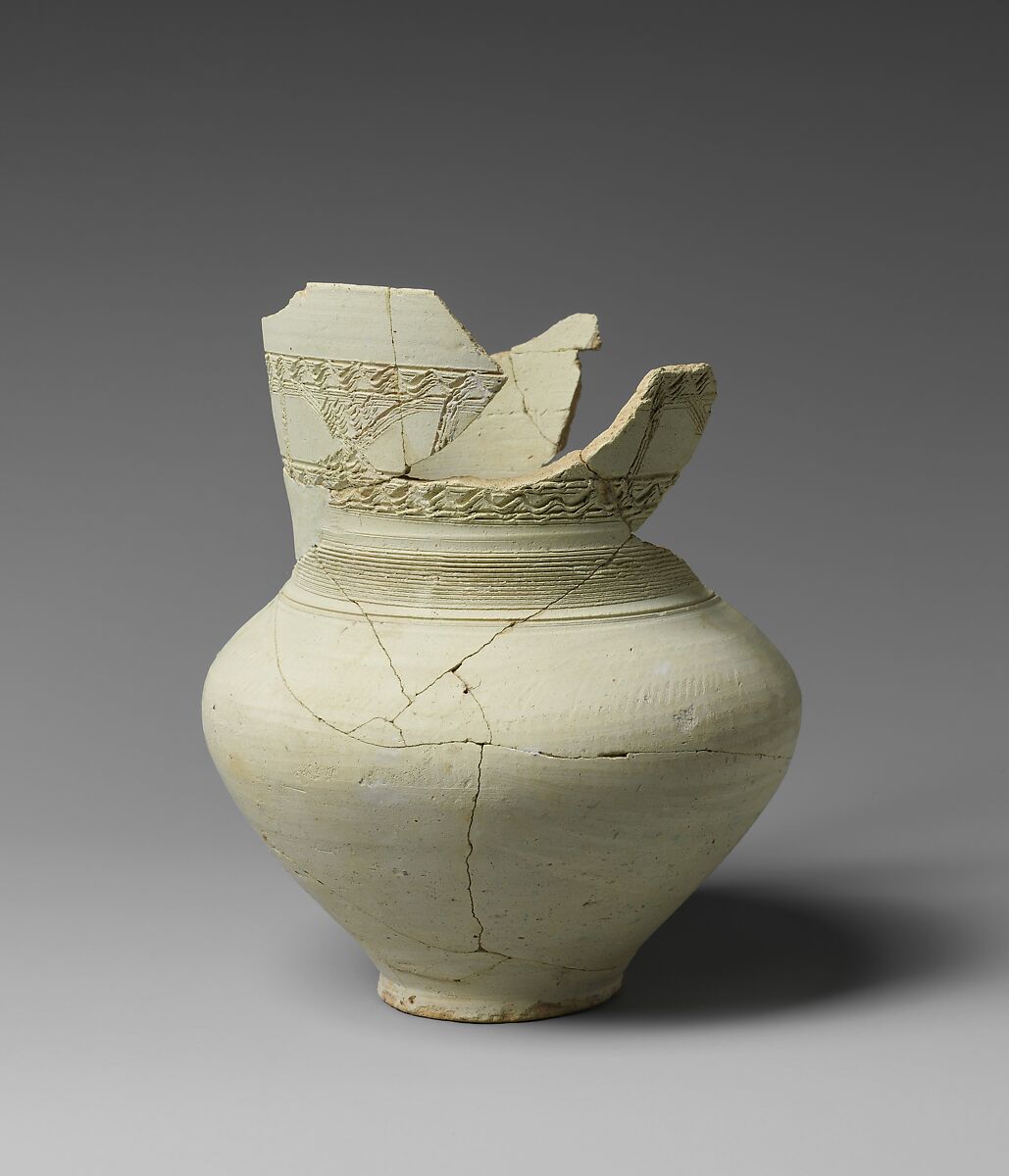 Ewer, Earthenware; incised, unglazed