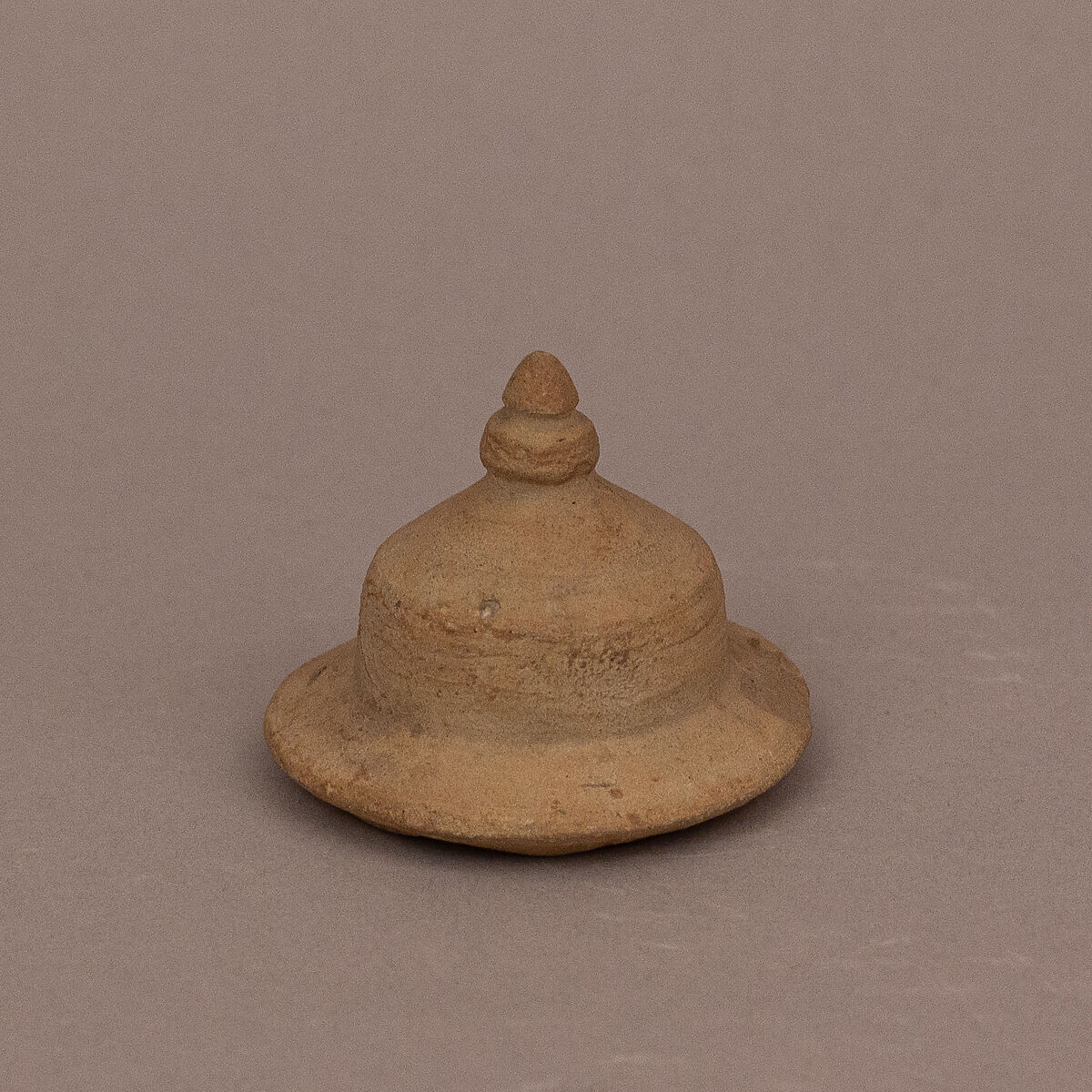 Lid, Earthenware; slip covered and unglazed 