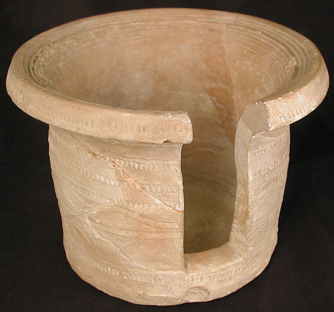 Bowl, Earthenware; incised decoration, unglazed