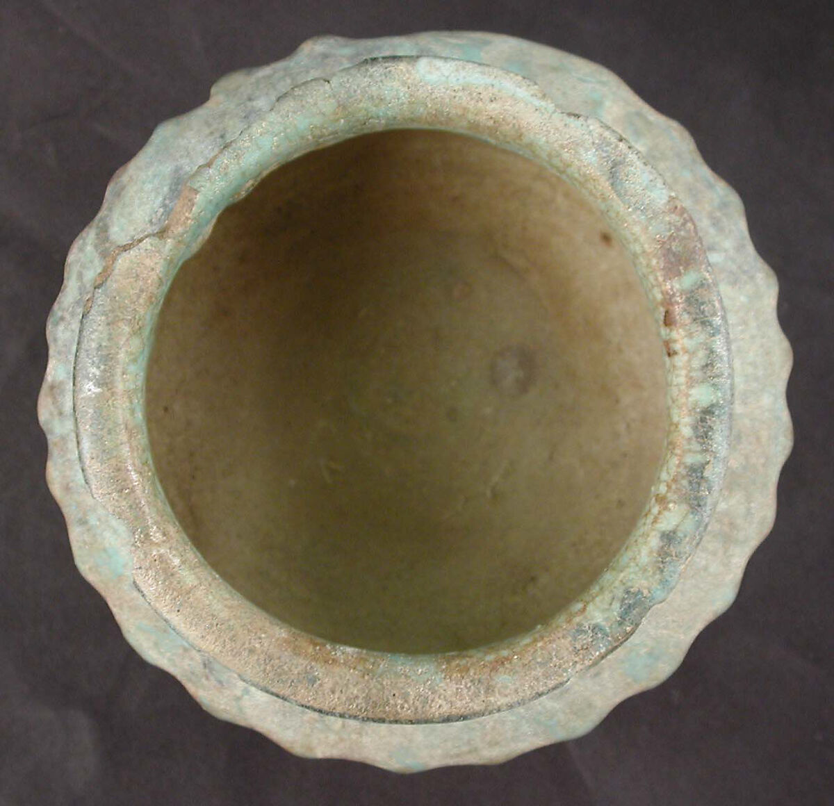 Jar, Earthenware; decorated in black under turquoise glaze