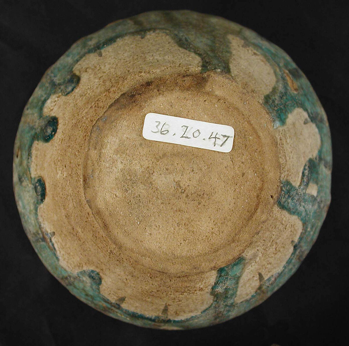 Jar, Earthenware; decorated in black under turquoise glaze