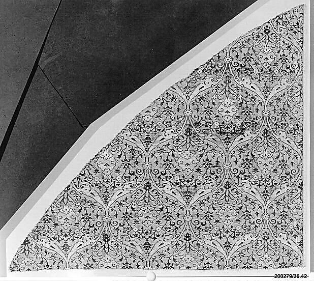 Textile Fragment, Silk, metal wrapped thread; lampas