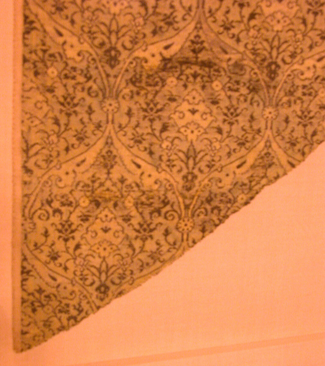 Textile Fragment, Silk, metal wrapped thread; lampas