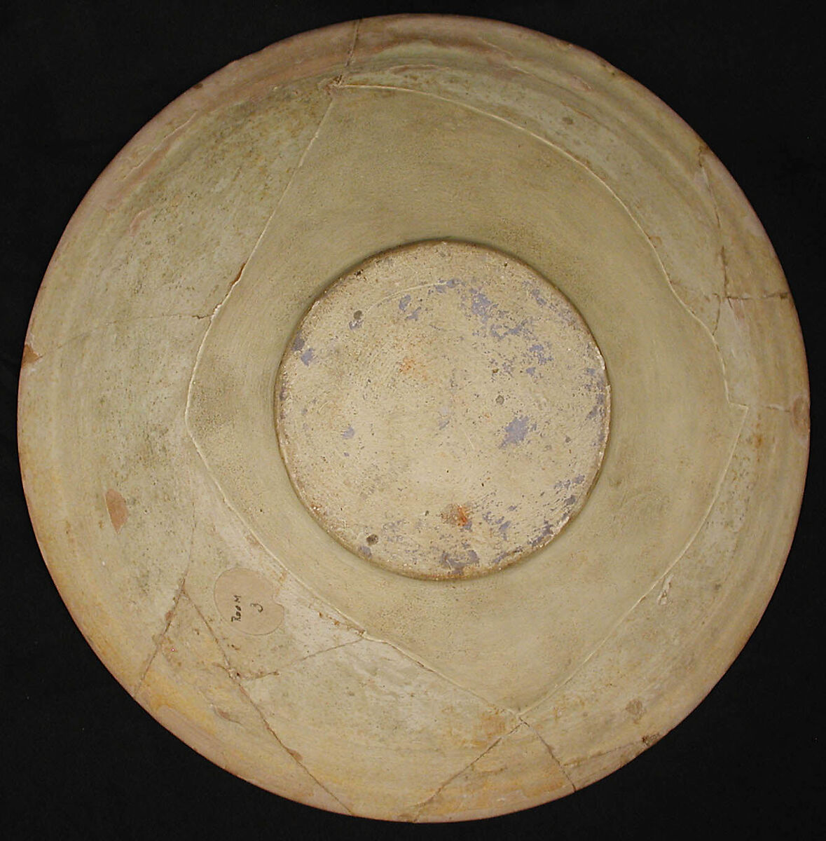 Bowl, Earthenware; slip covered with brown and black decoration under transparent glaze