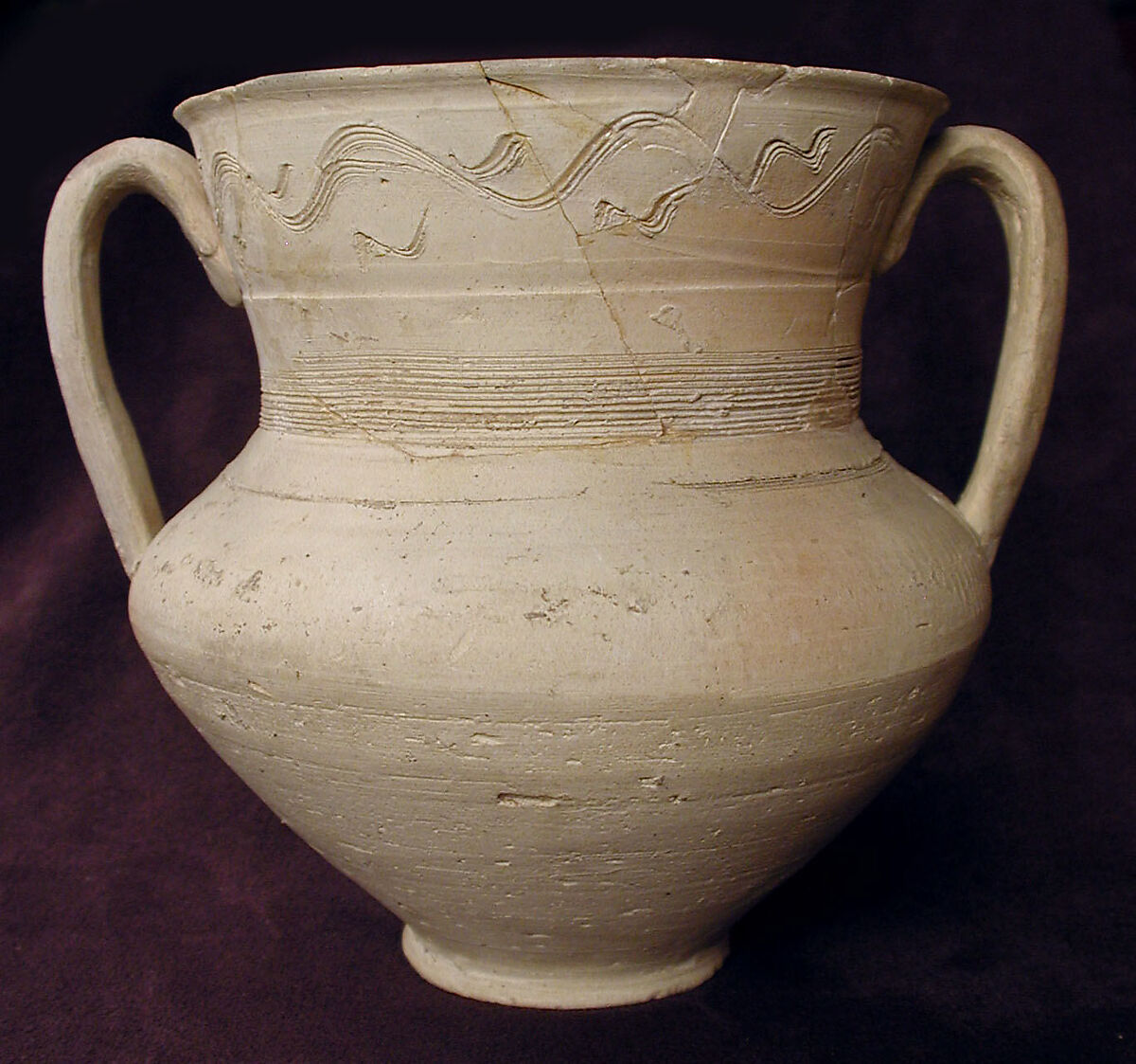 Ewer, Earthenware; incised, unglazed 