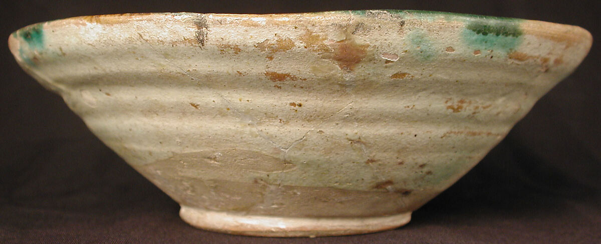 Bowl, Earthenware; white slip with polychrome painted decoration under transparent glaze