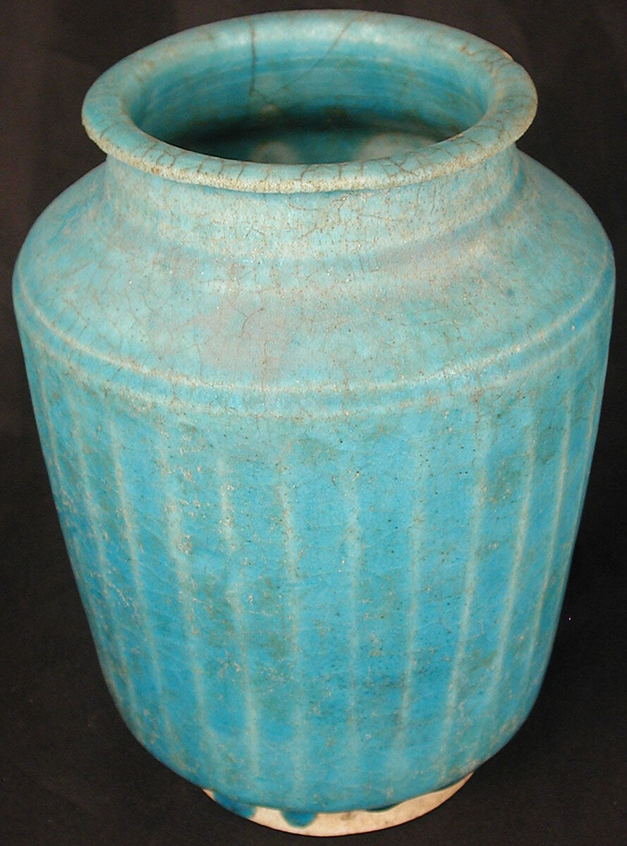 Ribbed Jar, Stonepaste; monochrome glaze