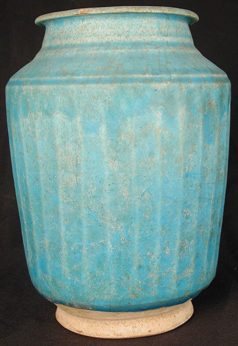 Ribbed Jar, Stonepaste; monochrome glaze