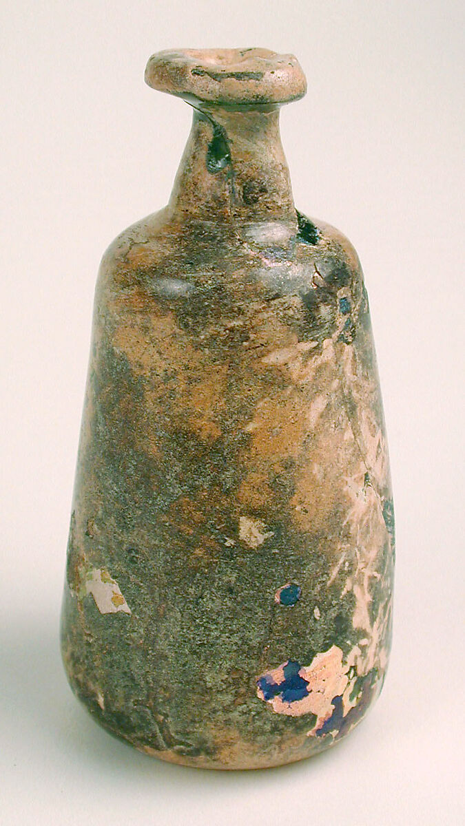 Bottle, Glass, green; blown