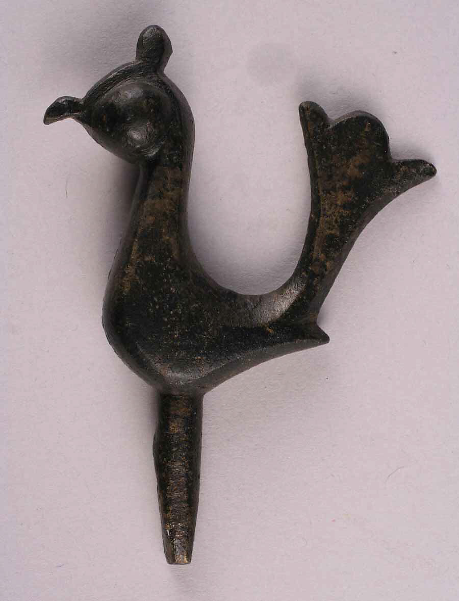 Finial from Metal Vessel, Bronze; cast 