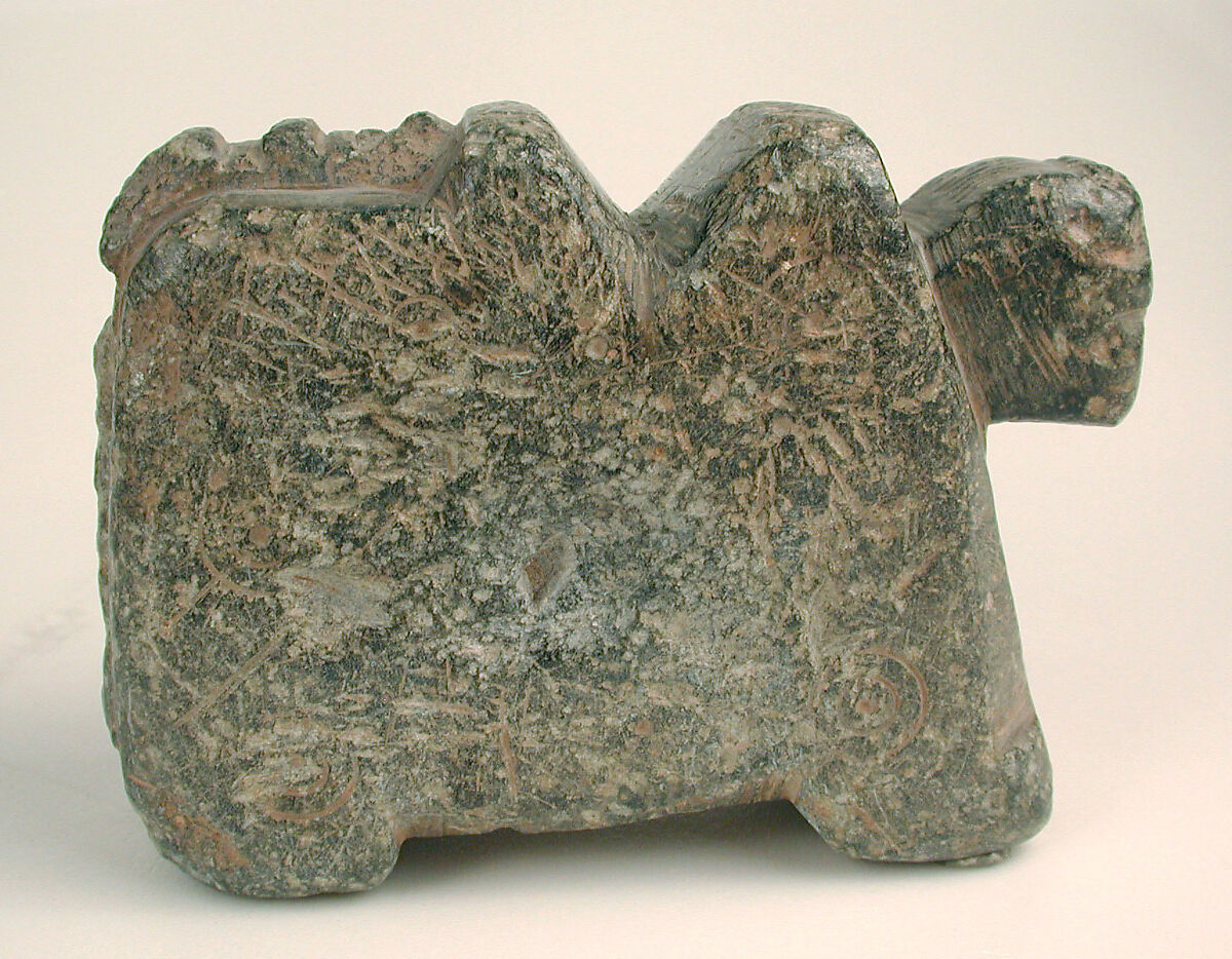 Animal-Shaped Spit Rest, Steatite; carved