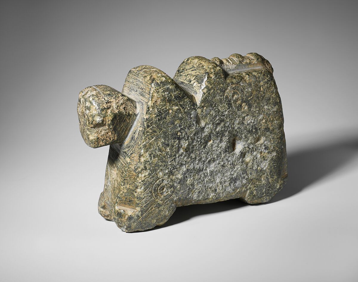 Animal-Shaped Spit Rest, Steatite; carved 