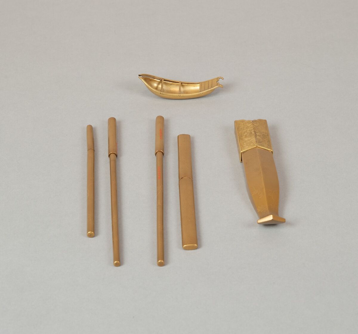 Writing Box (Suzuribako) with Episodes from the Tales of Ise (Ise monogatari), Nakayama Komin (Japanese, 1808–1870), Gold maki-e with inlaid silver on lacquer, Japan