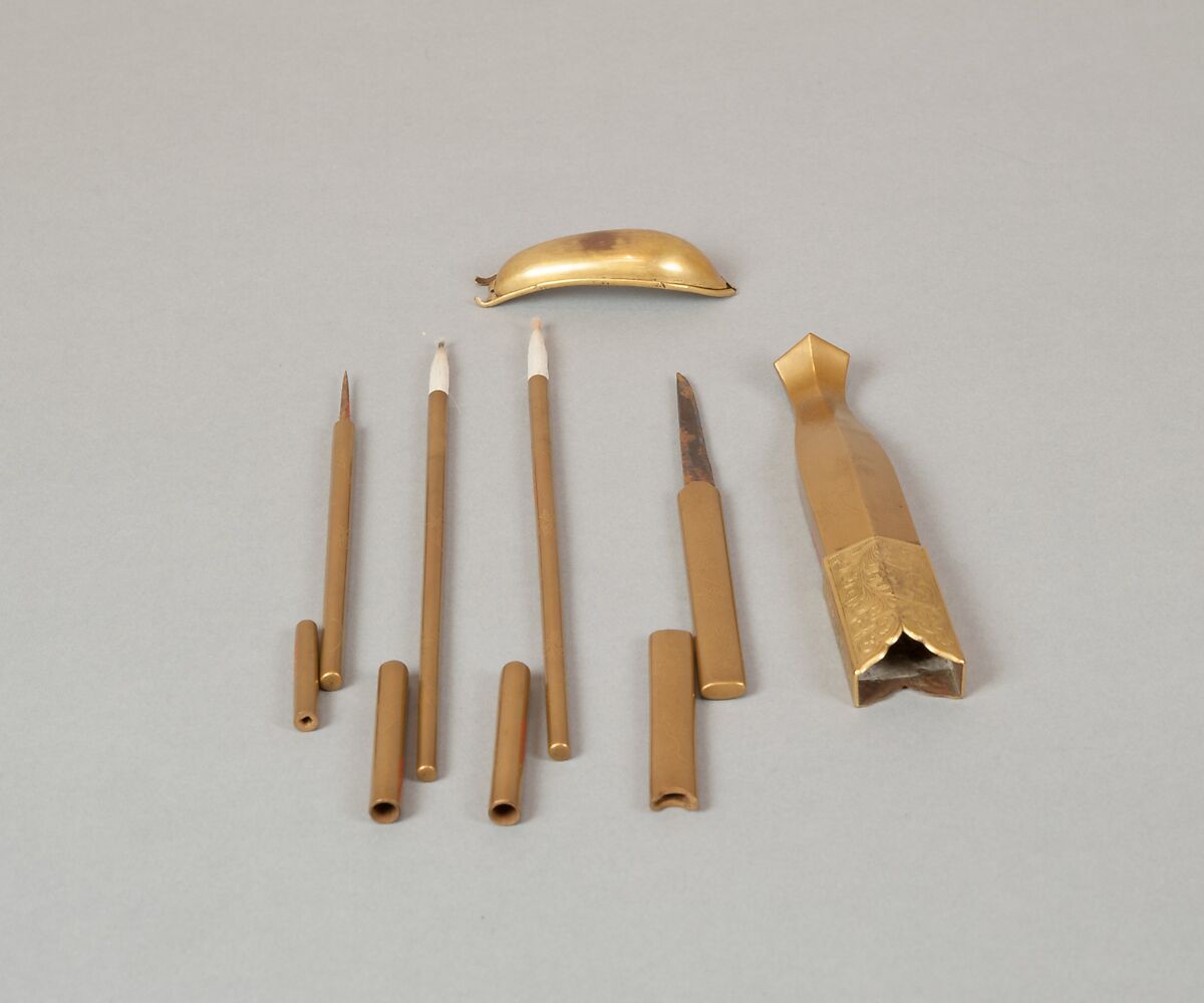 Writing Box (Suzuribako) with Episodes from the Tales of Ise (Ise monogatari), Nakayama Komin (Japanese, 1808–1870), Gold maki-e with inlaid silver on lacquer, Japan