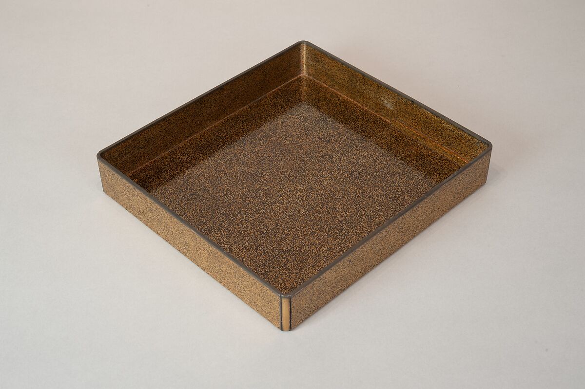 Writing Box with Cranes, Pines, Plum Blossoms, and Characters, Lacquered wood with gold and silver takamaki-e, hiramaki-e, togidashimaki-e, and silver inlay on nashiji ground, Japan