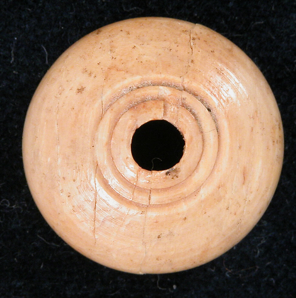 Button or Spindle Whorl, Bone; incised