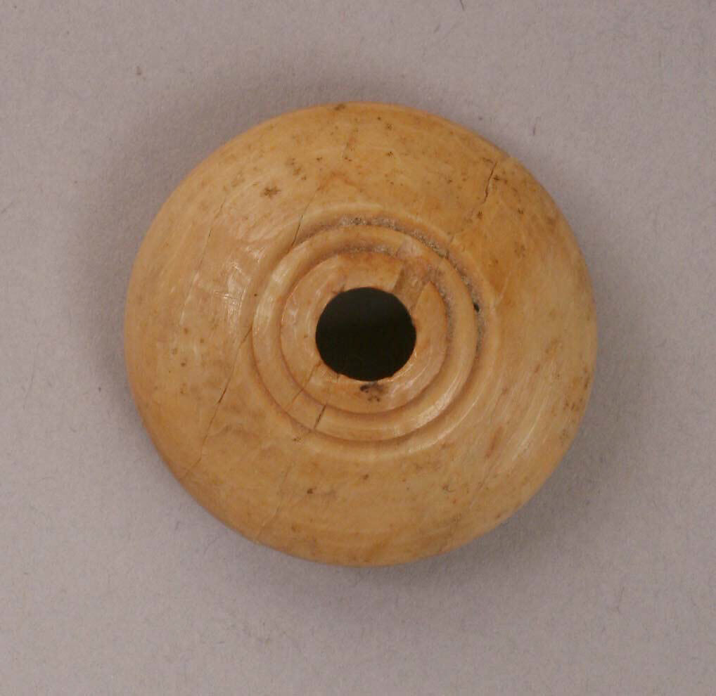 Button or Spindle Whorl, Bone; incised 