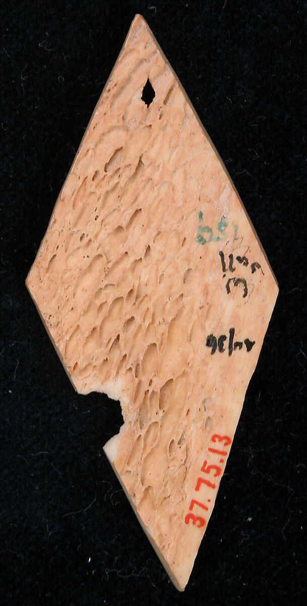 Plaque, Bone; carved