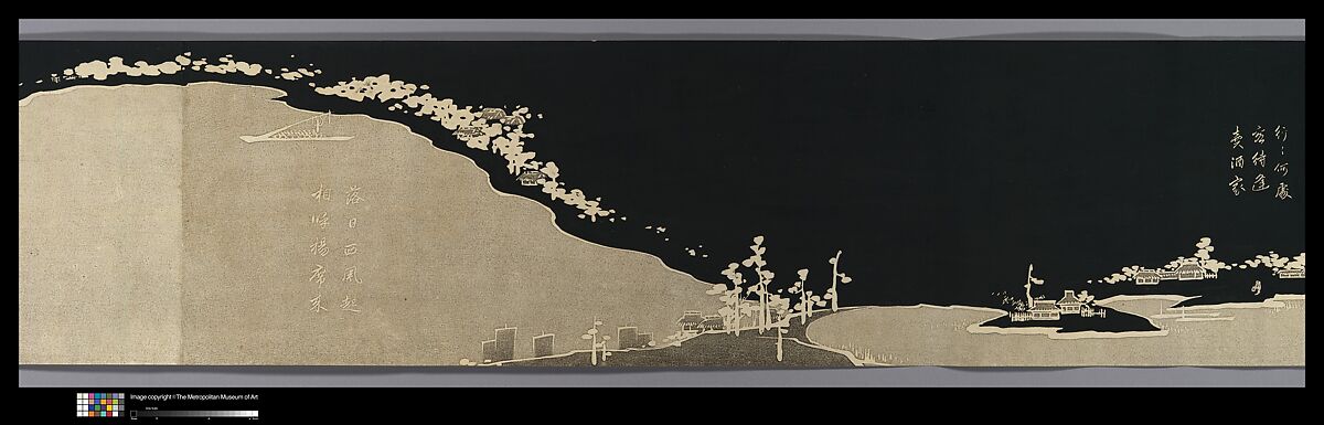 Happy Improvisations on a Riverboat Journey, Itō Jakuchū (Japanese, 1716–1800), Handscroll; woodblock print; ink on paper, Japan