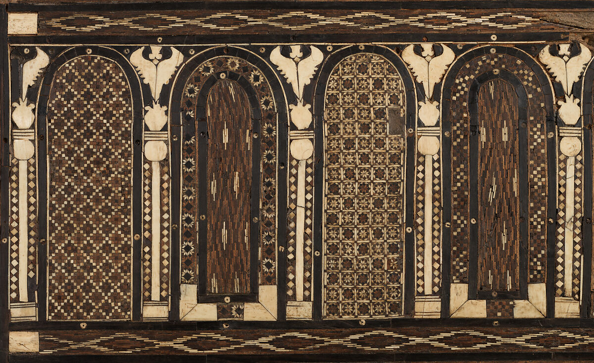 Panel, Wood (fig); mosaic with bone and four different types of wood