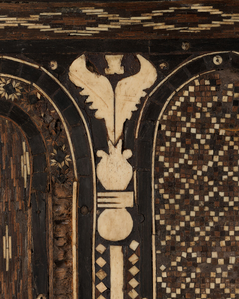 Panel, Wood (fig); mosaic with bone and four different types of wood