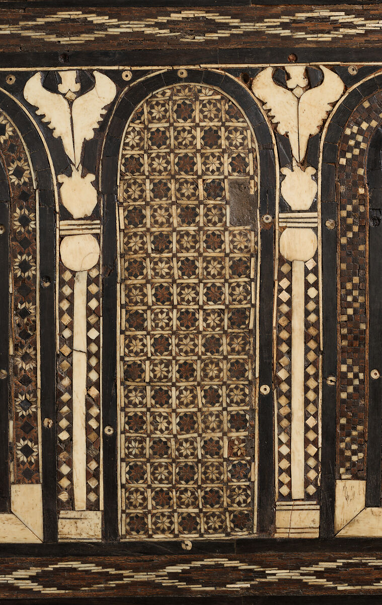 Panel, Wood (fig); mosaic with bone and four different types of wood