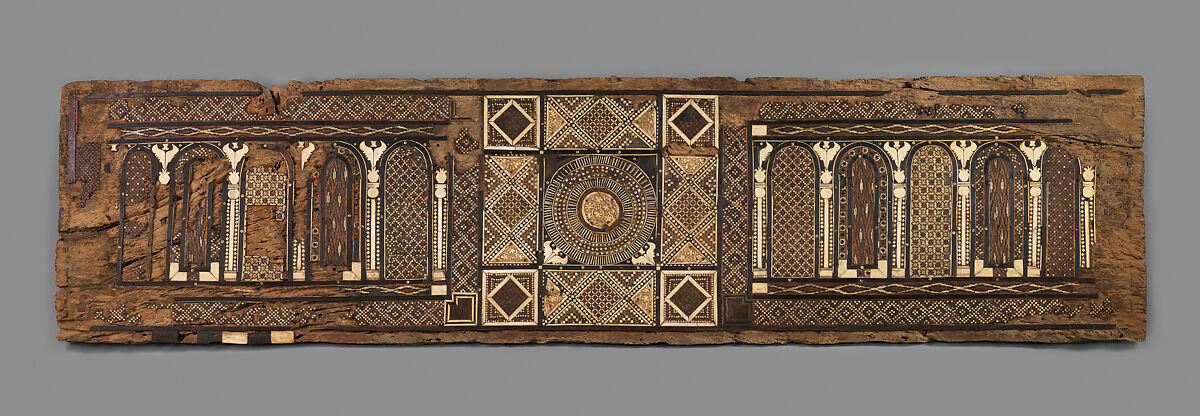 Panel, Wood (fig); mosaic with bone and four different types of wood